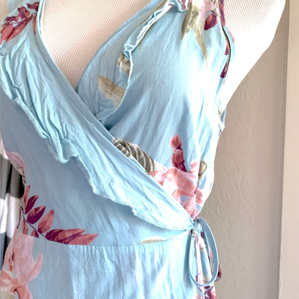 Charlotte Russe Blue Halter Sundress for Resort Wear M.... 3/$15